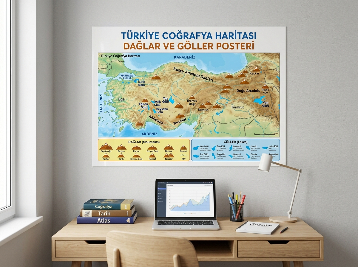 Türkiye Coğrafya Dağlar ve Göller Posteri